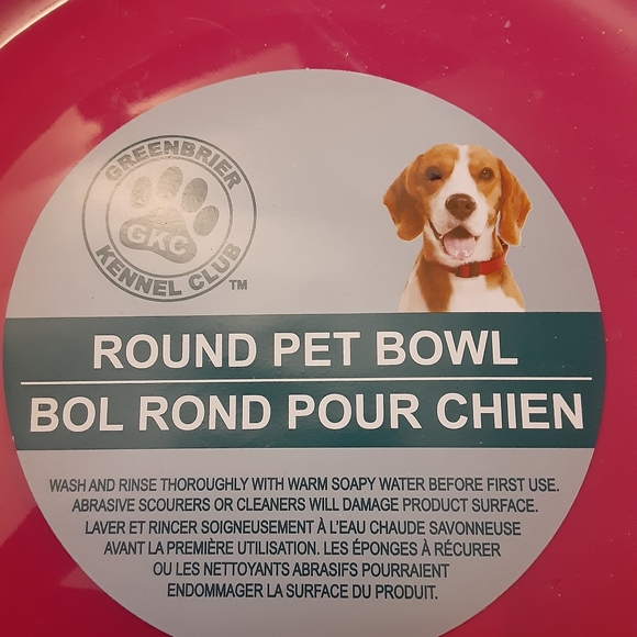 Greenbrier Kennel Club Round Pink Pet Bowl - Picture 3 of 6